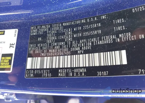 2025 Toyota Corolla Cross Hybrid Xse z USA, uszkodzony, nr VIN 7MUFBABG9SV067495